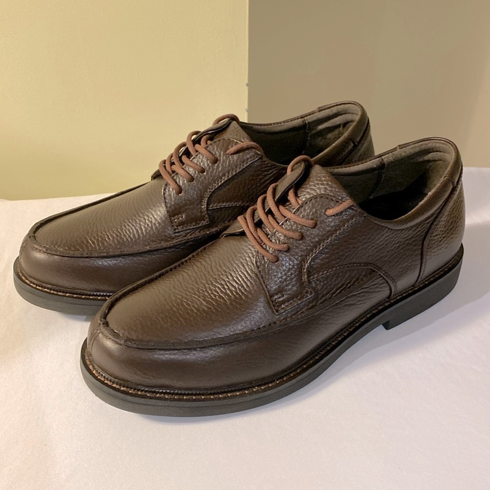 Apex Men's Moc Toe Oxford - Brown Leather Size 8.5